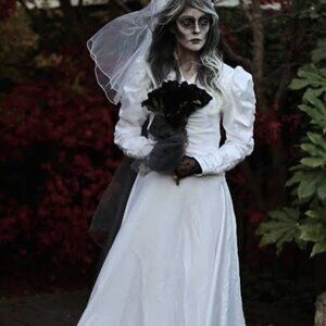 ZOMBIE Dead Corpse Bride, Halloween Wedding Dress, DAMAGED, Vintage Haunting